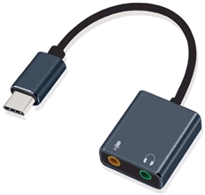 ArgomTech ARG-CB-0066 - Cable de Audio Adaptador, USB-C a 3.5mm Dual, Negro