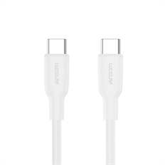 ArgomTech Dura Flex - Cable USB-C a USB-C, Carga Rápida 65W, Silicona Flexible, 1.8m, Blanco