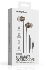 ArgomTech Ultimate Sound Core  - Earphones, Wired, USB-C, 20Hz-20kHz, Brown