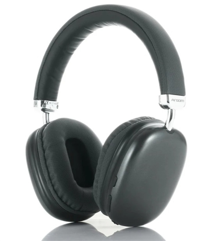 ARG-HS-2553BK-Black-Headphones-Bluetooth-Angled View