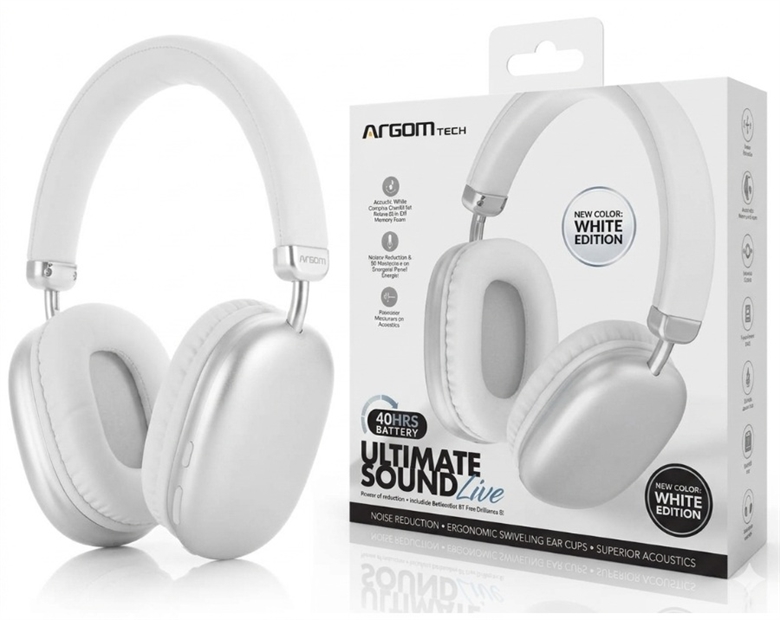 ARG-HS-2553WT-White-Headphones-Bluetooth-Box-Angled View