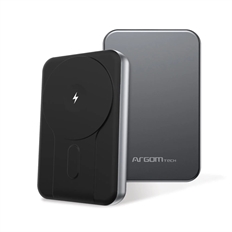 ArgomTech MS10 - Magnetic Power Bank, 10000mAh, 15W Wireless Charging, 20W USB-C PD, Silver