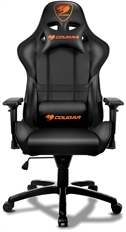 Cougar Armor Black - Gaming Chair, Steel base, Adjustable Seat Height, Adjustable Headrest, Lumbar Support, Armrest 4D