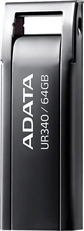 ADATA UR340 - Unidad Flash USB 3.2 Gen 1 64GB, Diseño Metálico, Resistente al Agua y al Polvo, Negro