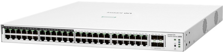 Aruba IOn SW 1830 48G 24p PoE 4SFP 370W Front View 2