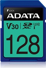 ADATA Premier Pro - Memoria SDXC UHS-I V30 de 128GB, Clase 10, U3, Grabación de Video 4K