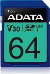ADATA Premier Pro - 64GB SDXC UHS-I V30 Memory Card, Class 10 U3, 4K Video Recording