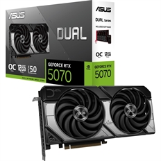 ASUS Dual GeForce RTX 5070 12GB GDDR7 OC Edition - Tarjeta de Video, 12GB GDDR7, 192 bit, 2542MHz, 6144 Núcleos Cuda, 3x DisplayPort v2.1b, 1x HDMI 2.1b, 4.6 OpenGL