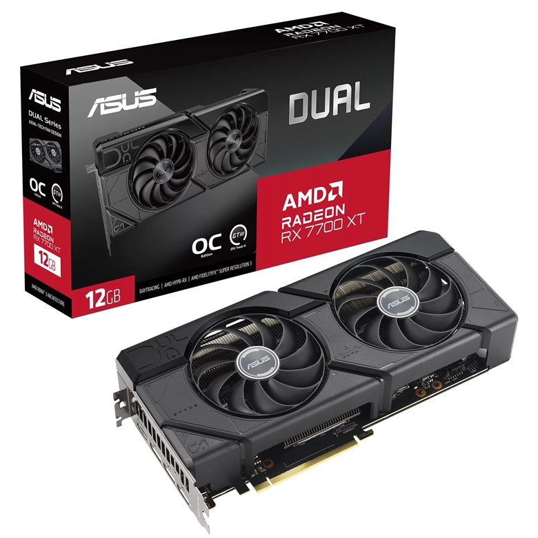 ASUS Dual Radeon RX 7700 XT OC box view