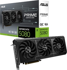 ASUS PRIME GeForce RTX 5080 16GB GDDR7 OC Edition - Tarjeta de Video, 16GB GDDR7, 256 bit, 2655MHz, 10752 Núcleos Cuda, 3x DisplayPort v2.1b, 1x HDMI 2.1b, 4.6 OpenGL