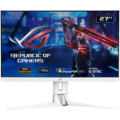 asus rog strixXG27AQ-W monitor white front view