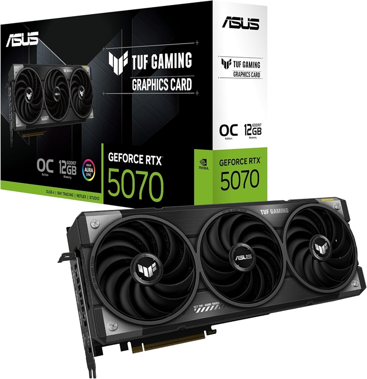ASUS TUF Gaming GeForce RTX 5070 12GB GDDR7 OC Edition tuf-rtx5070-o12g-gaming front view