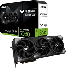 ASUS TUF Gaming GeForce RTX 5080 16GB GDDR7 OC Edition - Tarjeta de Video, 16GB GDDR7, 256 bit, 2700MHz, 10752 Núcleos Cuda, 3x DisplayPort v2.1b, 2x HDMI 2.1b, 4.6 OpenGL