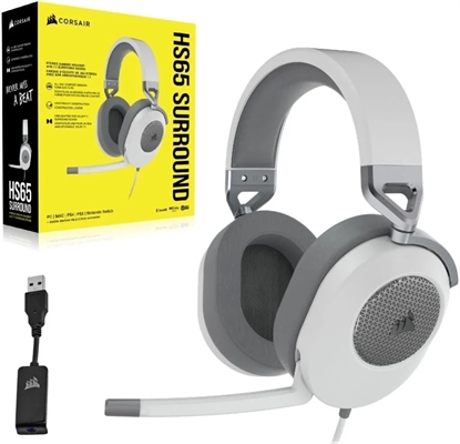 AURICULAR CORSAIR HS65 SURROUND WHITE Box View 4