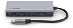 Belkin CONNECT - USB-C, Adaptador Multipuerto 4 en 1, Estación de Acoplamiento, Gris