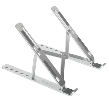 AWE810LP -Plata-Soporte Ergonomico Portatil para Laptop y Tableta-Vista Lateral Angular