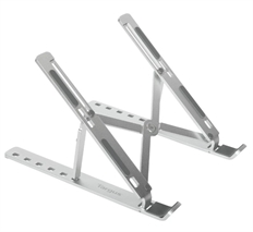 Targus  - Portable Ergonomic Stand, Aluminum for Laptop & Tablet, Up to 15.6" 6 Height Adjustments, 23cm, Silver