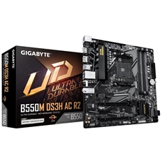 GIGABYTE B550M DS3H AC R2 - Tarjeta Madre, AM4, mATX, Dual-Channel, 128GB DDR4 Memoria Máxima
