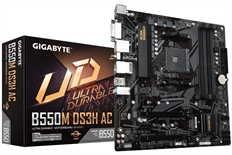 Gigabyte B550 MDS3H AC - Motherboard, AMD AM4, mATX, USB 3.2, M.2, SATA 6Gb/s, PCI-E 4.0, 128GB DDR4 Max Memory