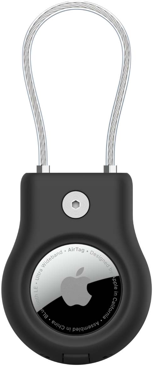 Belkin Secure Holder with Wire Cable for AirTag - Black - Apple