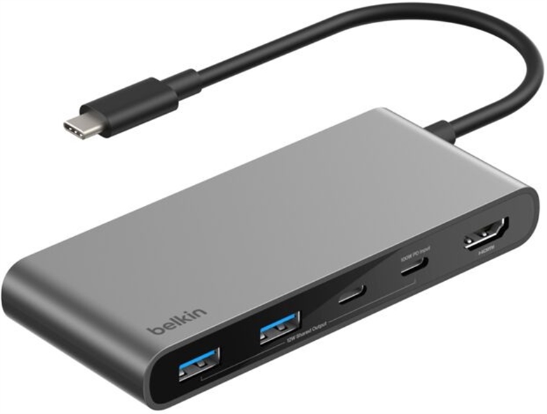 Belkin Adapter USB-C 7-in-1 Hub Front View 1