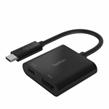 Belkin AVC002btBK - Adaptador de Video, USB-C Macho a HDMI Hembra, Hasta 3840 x 2160, 13cm, Negro