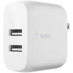 Belkin Boost Charge - Cargador de Pared Doble USB-A, 24W, 4.8A, Blanco
