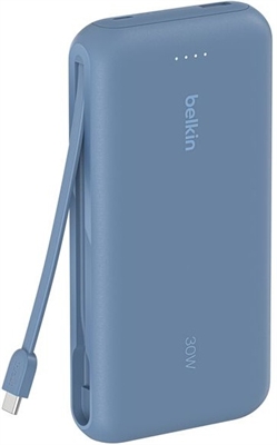 Belkin BoostCharge 30k USB-C Integrated 20W blue front view