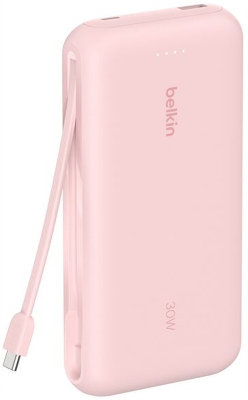Belkin BoostCharge 30k USB-C Integrated 20W rose front view
