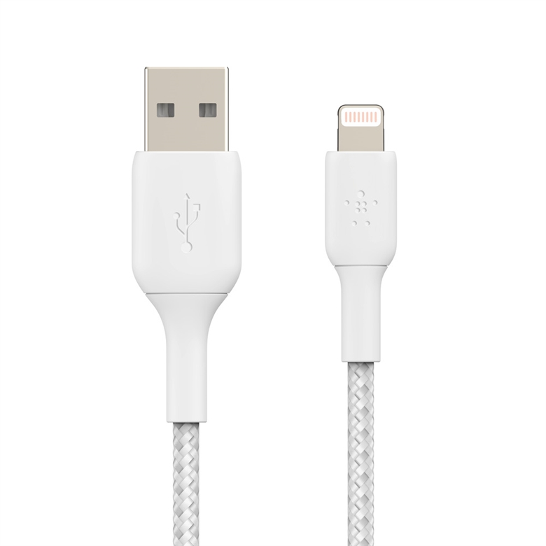 Belkin CAA002bt1MWH Braided Lightning to USB-A Cable 1m White