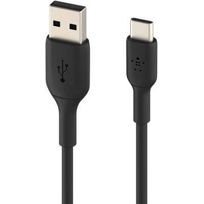 Belkin CAB001bt2MBK Cable USB-C to USB-A 2m Black Isometric View