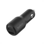 Belkin CCB005btBK - Cargador de coche dual con USB-C PD 3.0 42W, Negro