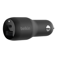 Belkin CCB004BT1MBK-B5 - Dual Car Charger with PPS 37W + USB-C Cable with Lightning Connector, Black