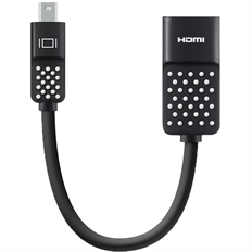 Belkin F2CD079BT - Video Adapter, Mini DisplayPort Macho a HDMI Hembra, Hasta 3840 x 2160 a 30Hz, 12.7cm, Negro