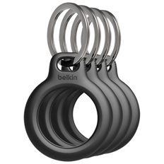 Belkin - Secure Holder con llavero para Apple AirTag, Negro, 4 Unidades