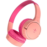 Belkin SoundForm Mini - Headset, Stereo, On-ear headband, Wireless and Wired, Bluetooth, 20Hz-20kHz, Pink