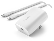 Belkin WCA005dq1MWH-B5 - USB-C to Lightning Wall Charger, 30W, White