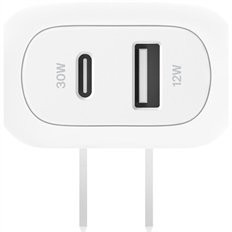Belkin WCB009DQ1MWH-B6  - Dual USB-A and USB-C Wall Charger, 42W, Boost Charge, White