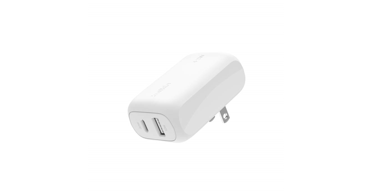 Belkin WCB009DQWH 42W USB-C PD PPS Wall Charger USBC 30W USB A 12W