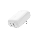 Belkin WCB009dqWH - Dual Wall Charger, USB-A, USB-C, 42W, Boost Charge, White