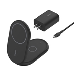 Belkin BoostCharge Foldable  - 2-in-1 Wireless Charger with MagSafe, 15W, Black