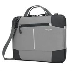  Targus Bex II TSS92204  - Funda Tipo Maletín Ligero para Laptop de hasta 13.3", Nylon Rip-Stop Resistente al Clima, Bolsillo Frontal con Cremallera, Color Gris.