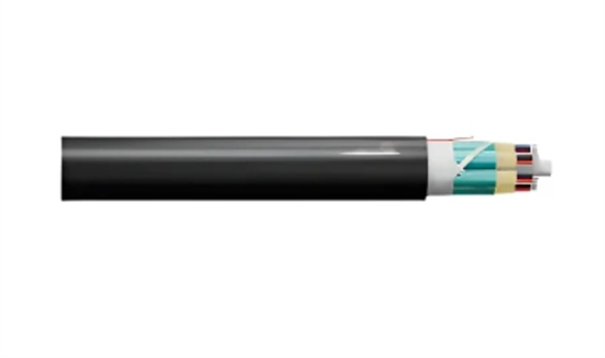 Negro-Cable de Fibra Optica Multimodo OM4 de 12 Hilos Interiores y Exteriores-Vista Frontal
