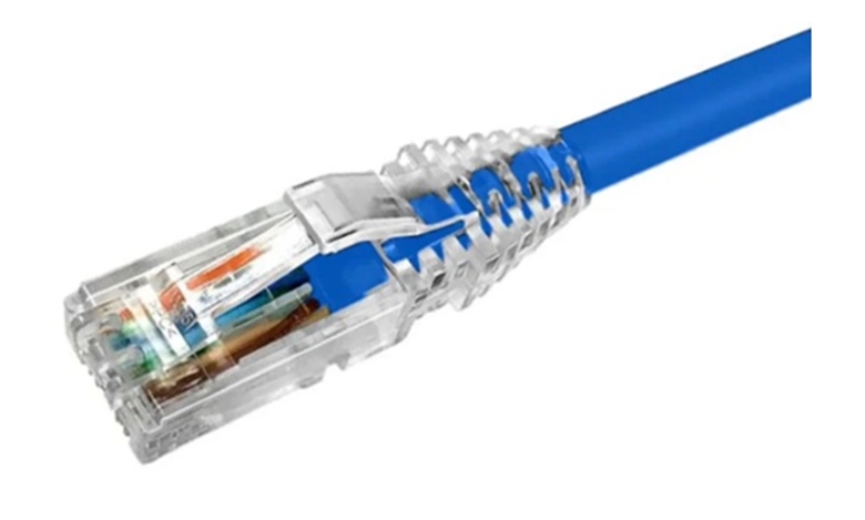 Blue-Cat6 Ethernet Patch Cord Cable 3ft-Lateral View