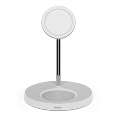 Belkin BoostCharge Pro - 2-in-1 Wireless Charger Stand,15w, White