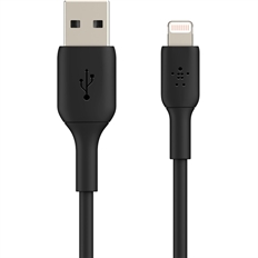 Belkin CAA001bt2MBK - USB Cable, USB-A Male to Lightning Male, 2m, Black