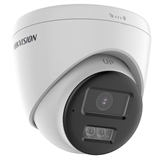 Hikvision  - 3K Fixed Dome Analog Security Camera with Built-in Mic & Speaker & 40m Smart-Hybrid Light, Fixed Lens, Two-Way Audio, Active Deterrence Strobe Light & Siren, IP67, White