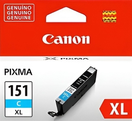 Canon CLI-151XL C Cyan Ink Cartridge - 6478B001AA front view a-b