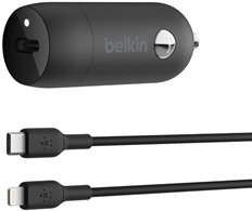 Belkin CCA004BT1MBK-B5 - Cargador de Carro USB-C + Cable Lightning, 30W, Negro