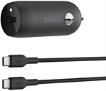 Belkin CCA004BT1MBK-B6 - Cargador de Carro USB-C + Cable USB-C, 30W, Negro